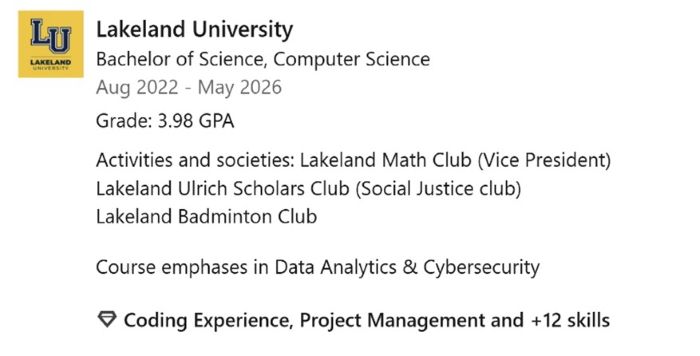 Marcus Larsen LinkedIn Profile Education