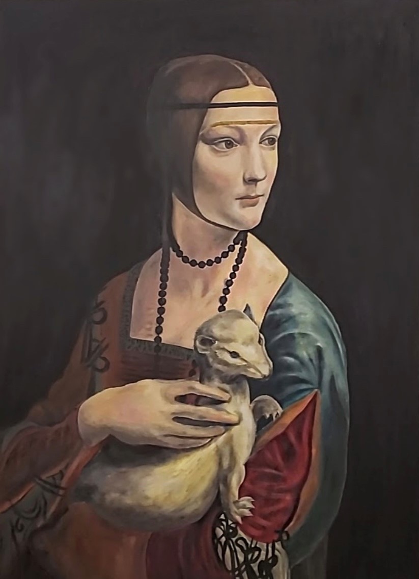 Ellie Roe “Lady with an Ermin” original by Leonardo da Vinci, oil painting